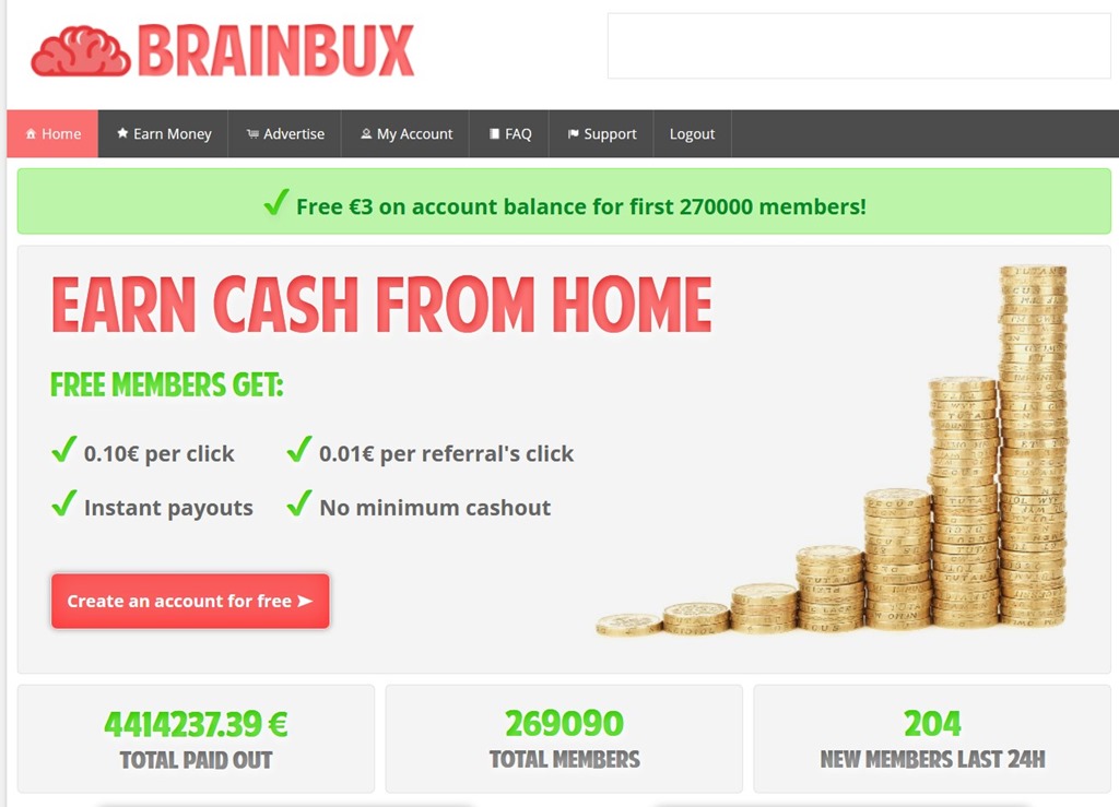 BrainBux, nueva PTC, excelentes remuneraciones. Brainbux